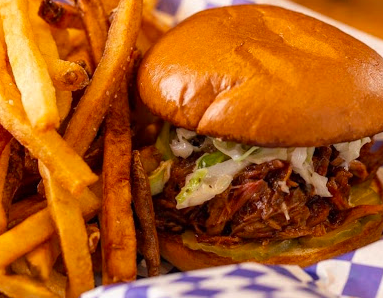 The Blue Note Grill signature dishes Pulled Pork Sandwich
Classic Burger
Patty Melt